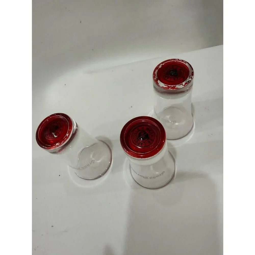 Grand Marnier Shot Glasses Orange Flavored Liquer 2 Oz Each 3 1/2 In Tall Set 3